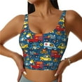 thumbnail image 2 of Uemuo Vehicles Cartoon with Funny Drivers,Animal Drivers Pattern Women's Sports Bra - High Impact Support, Breathable, and Comfortable Athletic Bra for Running, Yoga, and Workouts, 2 of 9