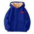 thumbnail image 4 of XEGLSBU Girls Winter Coats Size 7/8 Overnight Girls Zip up Hooded Jacket with Print Cute Casual Winter Warm Pullover Pockets Outerwear for Kids Dark Blue Size 12-13 Years, 4 of 4