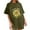 Army Green, variant on Fesfesfes Workout Tshirts Shirts for Women's Short Sleeve Summer Pizza Printed Casual Top Pullover T-shirt Workout Shirt L(US:8)