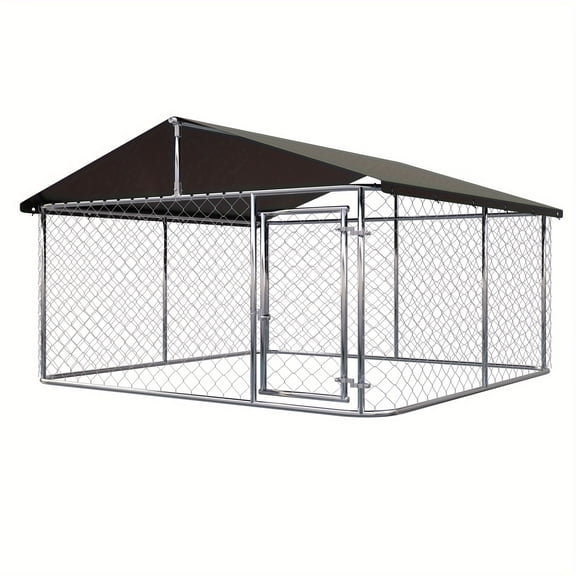 Outdoor Kennel, Heavy-duty Dog ​​cage, Large Mesh Pet Cage, Steel Fence with Safety Lock, 79''x79'' (2mx2m).