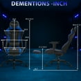thumbnail image 3 of PayLessHere Racing Gaming Chair Office, PU Leather Lumbar Support, Massage Office Chair , Blue, 3 of 7