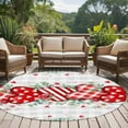 thumbnail image 5 of Valentine's Day Washable Round Area Rug 6 ft, Red Stripe Plaid Heart Rose Petals Grey Plaid, Soft Non Slip Rugs Stain Repellent Indoor Felt Carpet for Living Dining Room Bedroom Home Office, 5 of 9