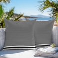 thumbnail image 5 of Stripes Outdoor Pillow Covers Set of 2 Abstract Black Geometric Simple Waterproof Throw Pillow Case Decorative Square Cushion Cover for Patio Couch Garden Balcony, 16"x16", 5 of 9