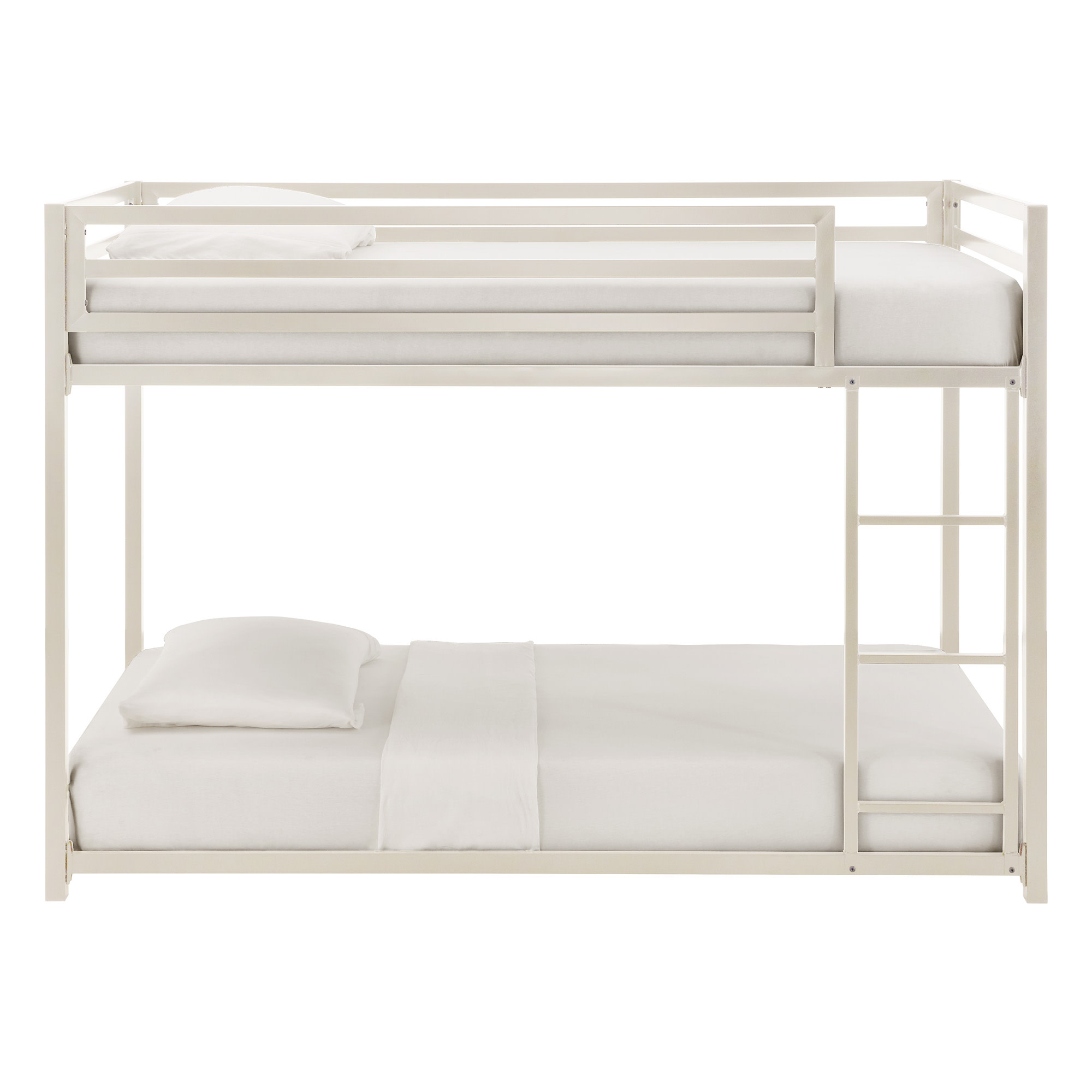 Weston Home Kids Metal Twin over Full Bunk Bed with Ladder, White