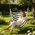 thumbnail image 6 of Large Hammock Chair Swing, Multicolor Cloth Hammock Chair with Spreader Bar, Heavy Duty Canvas for Indoor Outdoor Bedroom Backyard Patio, 6 of 6