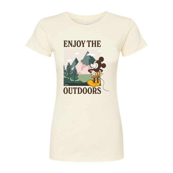 Disney - Enjoy The Outdoors Mickey - Juniors Fitted Graphic T-Shirt