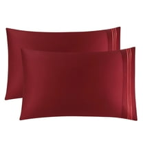 REGALWOVEN Set of 2 Long Staple Combed Cotton Cal King Pillowcases, Burgundy 20"x40"