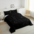 thumbnail image 3 of jejeloiu Kawaii Bow Ribbon Queen Comforter Set,Chic Ribbon Bowtie Bedding Sets,Black Bowknot Bedding Comforter Set For Girl Breathable Home Decor Reversible,3 Pieces, 3 of 8