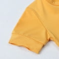 thumbnail image 5 of Bodysuits for Boys Solid Color Short Sleeve Double Zipper Soft Unisex Bodysuits Unisex Boy Girl Yellow,3M, 5 of 5