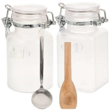 2 Sets Airtight Jar Cream Refillable Bottle Empty Bath Salt The Clean Glass Containers Storage