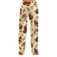 thumbnail image 4 of Christmas Women's Casual Long Pajama Pants Xmas Graphic Print Pjs Christmas Wide Leg Comfy Relaxed Fit Pants, 4 of 6