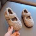 thumbnail image 5 of Otqutp Solid Color Shoes for Toddler Fashion Winter Children Boots Girls Flat Cotton Shoes Plush Warm Water Buckle Strap Comfortable Shoes(Khaki,6-7 Years), 5 of 5