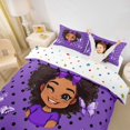 thumbnail image 2 of Castle Fairy Playful Black Girl Duvet Cover King,Vintage Polka Dots Butterfly King Bedding,Purple,1 Duvet Cover and 2 Pillowcases, 2 of 6