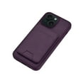 thumbnail image 5 of Leather Wallet Phone Cases Compatible with iPhone 13 Case 2 in 1 Detachable Back Cover with Card Holder for Men/Women ,Magnetic PU Leather RFID Blocking Flip Kickstand Credit Slots,Darkpurple, 5 of 8