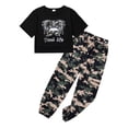 thumbnail image 3 of Usaibhir Girl Outfits Short Sleeve Printed Crop Tops + Camouflage Pants 2pcs Summer Clothes Set 7-14T, 3 of 13