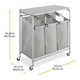 thumbnail image 6 of Whitmor 3-Section Rolling Metal Laundry Sorter Folding Station/Ironing Board Gray for All Ages, 6 of 6