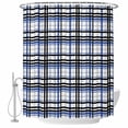 thumbnail image 2 of Blue Black Plaid Waterproof Fabric Shower Curtain,Farmhouse Blue Black Checkered Waterproof Fabric Shower Curtain for Bathroom Curtains Bathtubs Hotel Shower Curtains with 12 Hooks Standard 60x72, 2 of 8