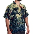 thumbnail image 2 of Love Men's Short Sleeve Casual Printed Button Down Beach Shirt Summer Unisex Top, 2 of 6