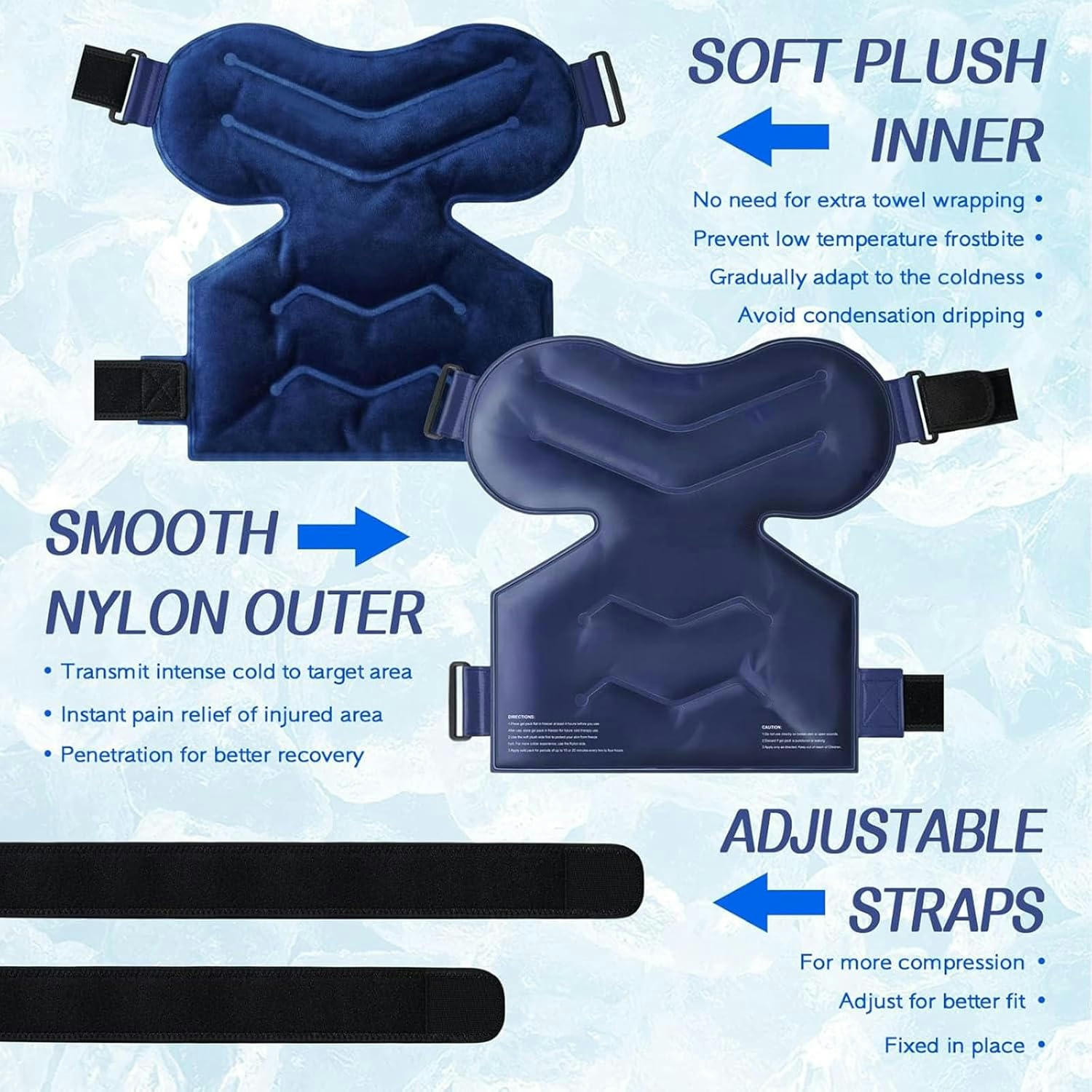 GXCZ Ice Pack Rotator Cuff, Shoulder Ice Pack for Shoulder Rotator Cuff Hot Cold Therapy Shoulder Support Ice Wrap Shoulder Pain Relief Reusable Large Gel Ice Packs for Shoulder Injuries