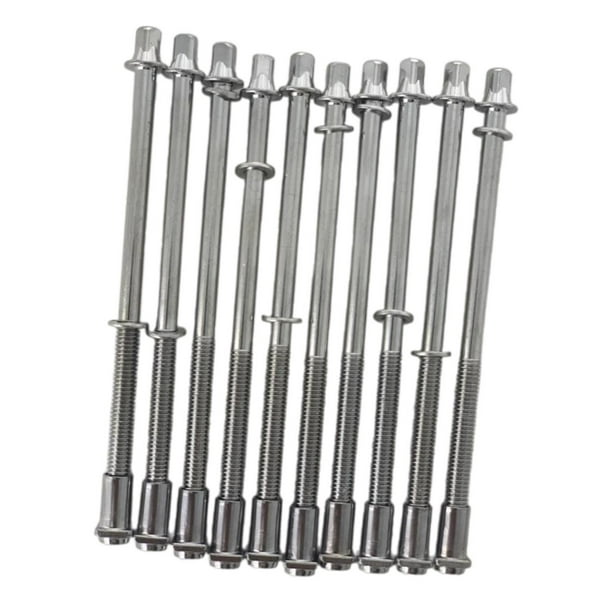 10 varillas de tensión para tambor, herrajes metálicos con tuercas para caja musical. 6x100mm