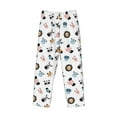 thumbnail image 6 of Uemuo Cartoon Animals Pattern Men's Wide Leg Palazzo Lounge Pants with Pockets Light Weight Loose Comfy Casual Pajama Pants-Small, 6 of 9