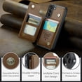 thumbnail image 6 of for Samsung Galaxy S22 Plus Premium PU Leather Back Case, Multiple Card Slots Design, Double Magnetic Clasp Study Kickstand RFID Blocking Classic Phone Cover for Samsung Galaxy S22 Plus, Brown, 6 of 9