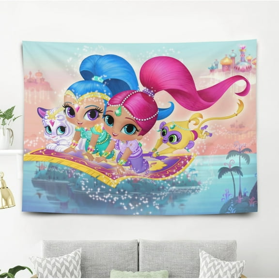 Shimmer and Shine Tapestry Wall Hanging for Bedroom Kids Wall Decorations