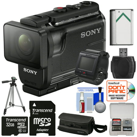 Sony Action Cam HDR-AS50R Wi-Fi HD Video Camera Camcorder & Live View Remote with 32GB Card + Battery + Case + Tripod +