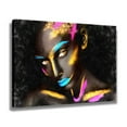 thumbnail image 2 of Modern Black Gold African Woman Oil Painting Poster Decorative Painting Canvas Wall Art Living Room Posters Bedroom Painting,Frame-style,12x18inch(30x45cm), 2 of 8