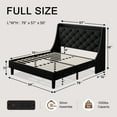 thumbnail image 3 of Virans Full Bed Frame with 16" Deluxe Wingback & Charging Station, Upholstered Platform Bed with Button Tufted Storage Headboard,Black, 3 of 8