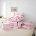 thumbnail image 6 of Castle Fairy Kawaii Bowknot Bedding Comforter Set 7pcs for Kids Teens Adults,Black Pink Queen Bedding Sets Super Cozy,Kawaii Polka Dots Queen Sheet Sets,Luxury Bedroom Decor,Reversible, 6 of 8
