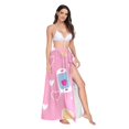 thumbnail image 2 of FORMRS Womens Long Sarong Beach Wrap Semi-Sheer Bikini Skirt Bathing Swimsuit Cover Up, Love Connection, 2 of 7