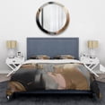 thumbnail image 3 of Designart "Vibrant Swirls Gold and Pink IV" Abstract Marble Bedding Covert Set - Modern Gold Abstract Bed Set With 2 Shams, 3 of 6