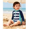 thumbnail image 3 of Aideaone Toddler Baby Boys Swimsuit One Piece Swimwear Long Sleeve with Zipper Rash Guard 3-36 Months, 3 of 7
