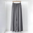 thumbnail image 5 of 2026 Linen Drawstring Pants for Women High Waisted Pants Straight Leg Trousers Elastic Waist Trousers with Pockets Business Work Pants Solid Color Long Trousers Lounge Palazzo Pants Comfy Trousers L, 5 of 5