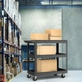 thumbnail image 2 of Costway 3-Tier Metal Utility Cart 400 lbs Storage Service Trolley Tool Storage Black, 2 of 9