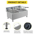 thumbnail image 6 of Whizmax 22L Dual Tank Electric Deep Fryer, 3400W Professional Fryer for Restaurant & Home Use, 23.2QT with Baskets and Lids, 6 of 7
