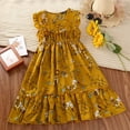 thumbnail image 2 of Summer Dresses For Toddler Girls Girl'S Casual Sleeveless Flowy Print Plain Dress High Waist Smocked A-Line Flowy Sundress Toddlers To Big Kid 4-5 Years, 2 of 7