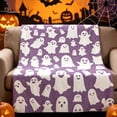 thumbnail image 5 of LEFXSMR Halloween Blanket Flannel Ghost Gnome Pumpkin Decor Holiday Fall Throw Blanket for Couch Bed Halloween Decorations, 27.56*39.37", 5 of 6