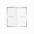 thumbnail image 4 of 56-60 " x 72" Tempered Glass with Explosion Proof Film, Aluminum Frame Double Sliding Shower Door, "1/4 (6 mm), Stainless Steel handle,Brushed Nickel, 4 of 21