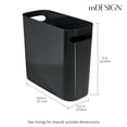 thumbnail image 4 of Bote de basura mDesign de plástico de 5.7 l/1.5 galones para baño, negro, 4 of 7