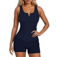 thumbnail image 2 of ZHOGXU Women's Tankini Swimsuit Sleeveless Solid Color Top And Bottoms Comfortable Stylish Two Piece Swimwear For Beach Pool,Navy,M, 2 of 6