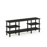 Furinno Turn-N-Tube 3-Tier Multipurpose Wide Shelf TV Stand, Espresso/Black