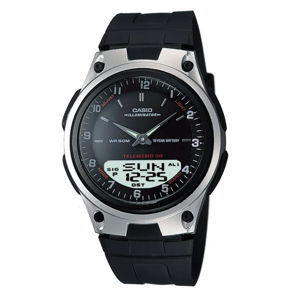 Casio AW80-1A Men's Forester Analog & Digital Black Resin Strap Watch