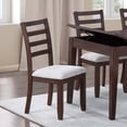 thumbnail image 3 of Formal Look Ladder Back 2pc Dining Side Chairs Rubberwood Plush Upholstered Seat Cushion Dining Room Furniture Curved Legs, 3 of 7