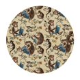 thumbnail image 4 of Orinice Monkeys Round Tablecloth Stain Resistant and Washable, Perfect for Indoor and Outdoor Use, Kitchen, Dining, Wedding, Parties - 100% Polyester Fiber 42-46, 4 of 8