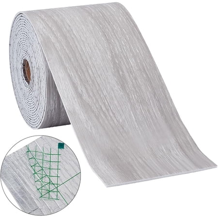1 pc Light Grey Wood Grain Self Adhesive Wallpaper Border Mirror Edge Peel and Stick Removable PVC Waterproof Wallpapers for Mirrors Frame Kitchen Tiles Cabinet Decor Corner Sticker 4In Width