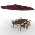 thumbnail image 5 of Memoryfield 13 FT Large Double-Sided Patio Umbrella, Outdoor Rectangle Market Umbrella with Crank Handle for Pool, Lawn & Garden, Wine Red, 5 of 7