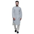 thumbnail image 1 of Atasi Ensemble Kurta Pyjama Long pour Hommes à Col Mandarin Imprimé Tenue Décontractée pour Garçons, 1 of 4