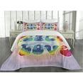 thumbnail image 2 of Ambesonne Hippie Quilted Coverlet 3 Pcs, Peace Love Tie Dye Effect, King Size, Multicolor, 2 of 4